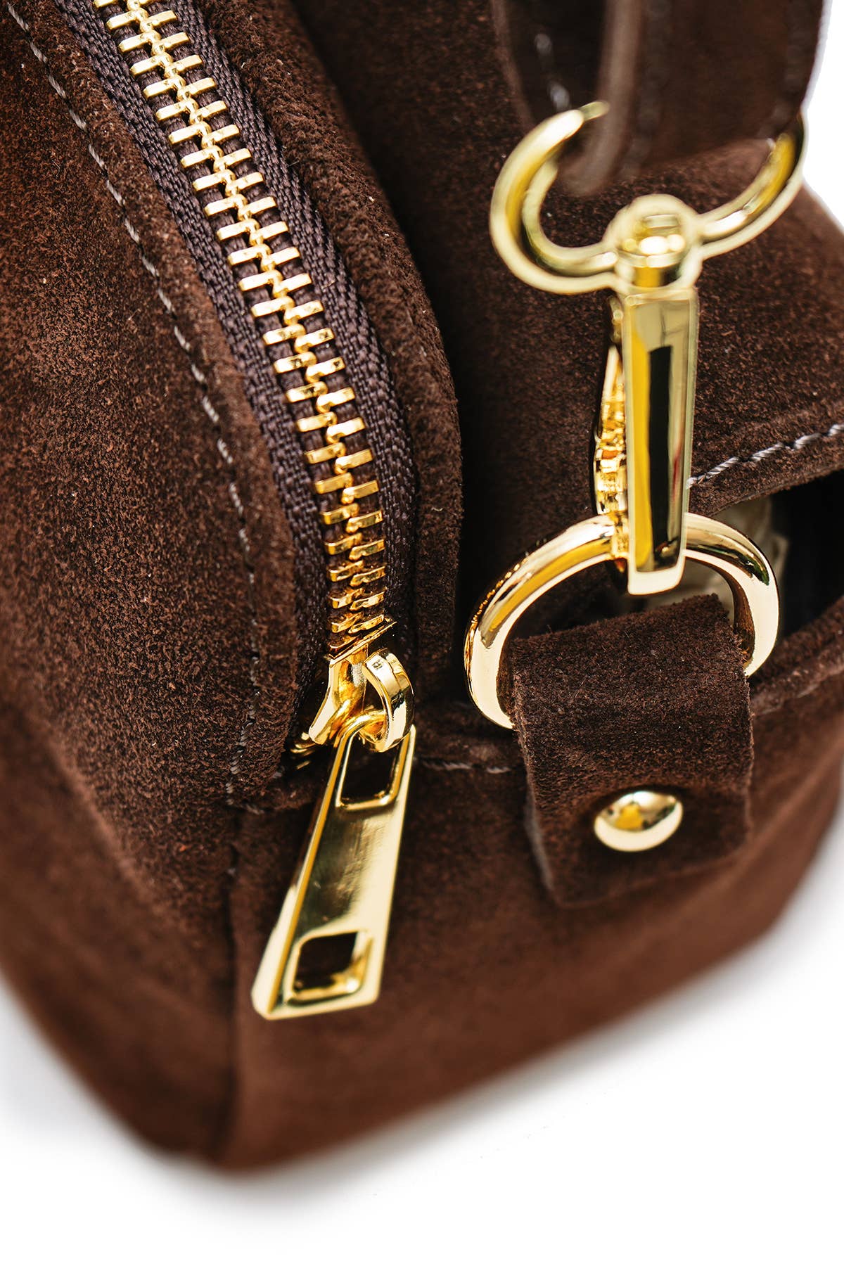 Rosa Suede Bag | Chocolate Brown