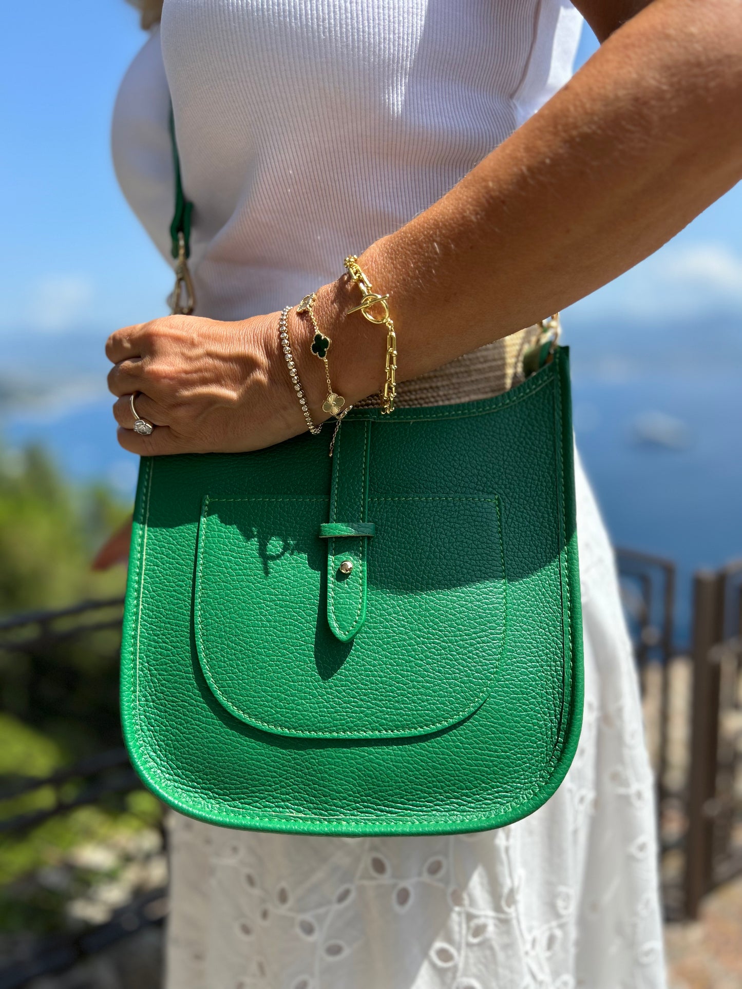 Portofino Leather Bag | Denim Blue