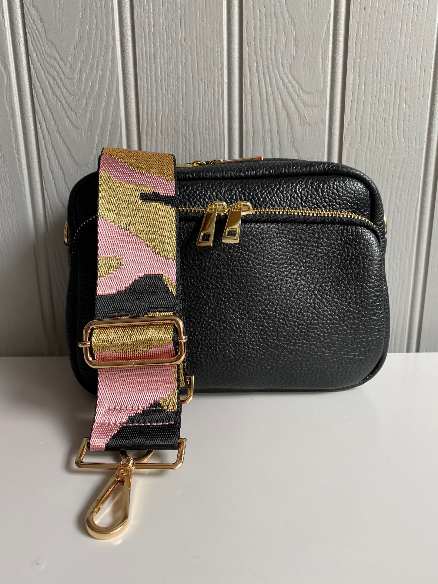 Camouflage Glitter Bag Strap | Light Pink