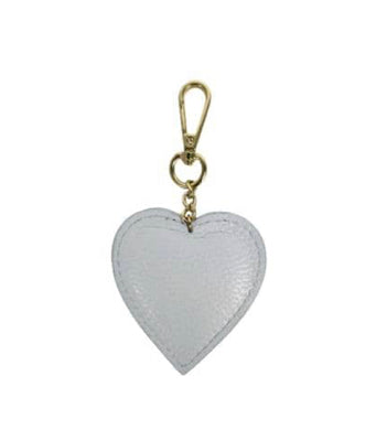 Leather Heart Keyring | Cream