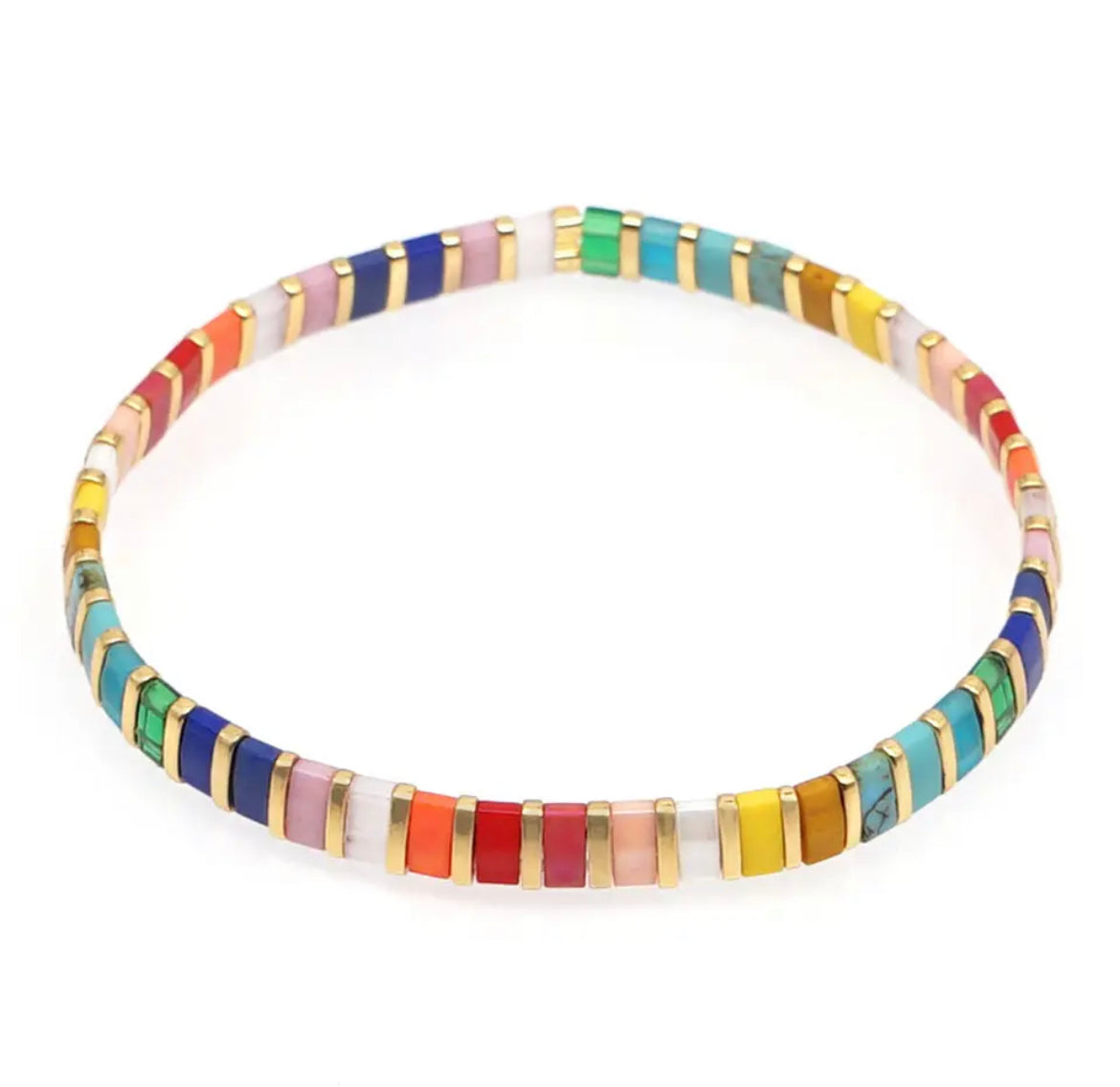 Miyuki Tile Bracelet | Colourful