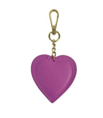 Leather Heart Keyring | Pink