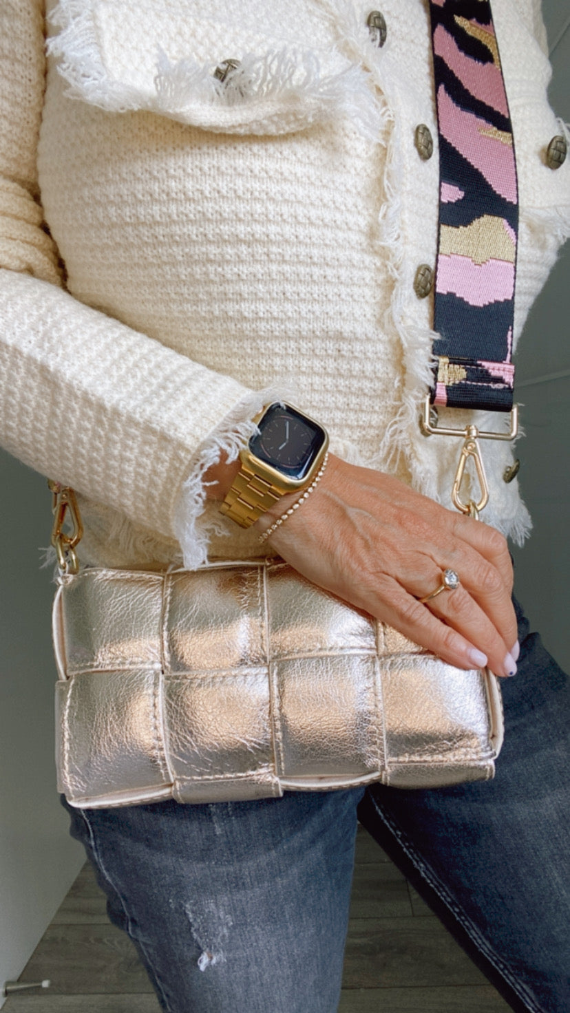 Camouflage Glitter Bag Strap | Light Pink