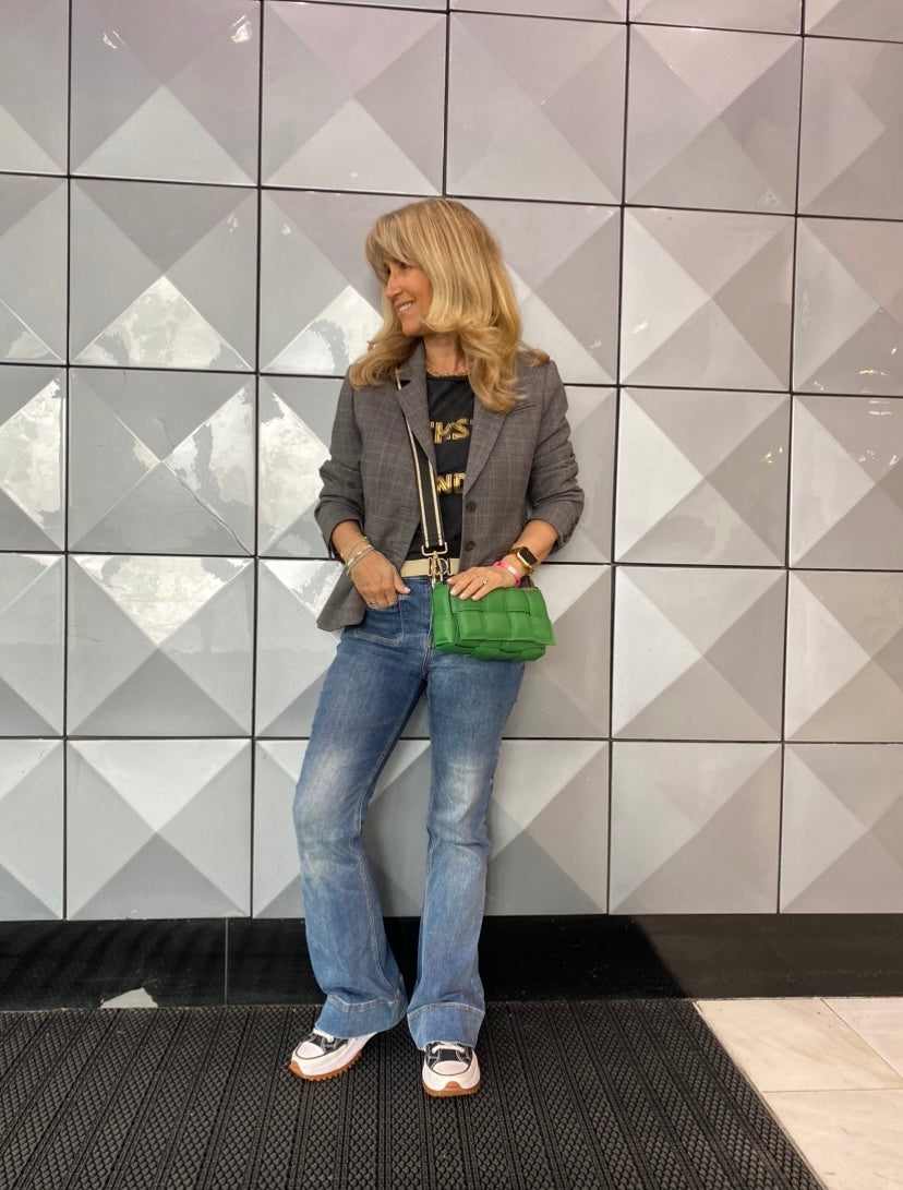 Verona Padded Woven Leather Bag | Green