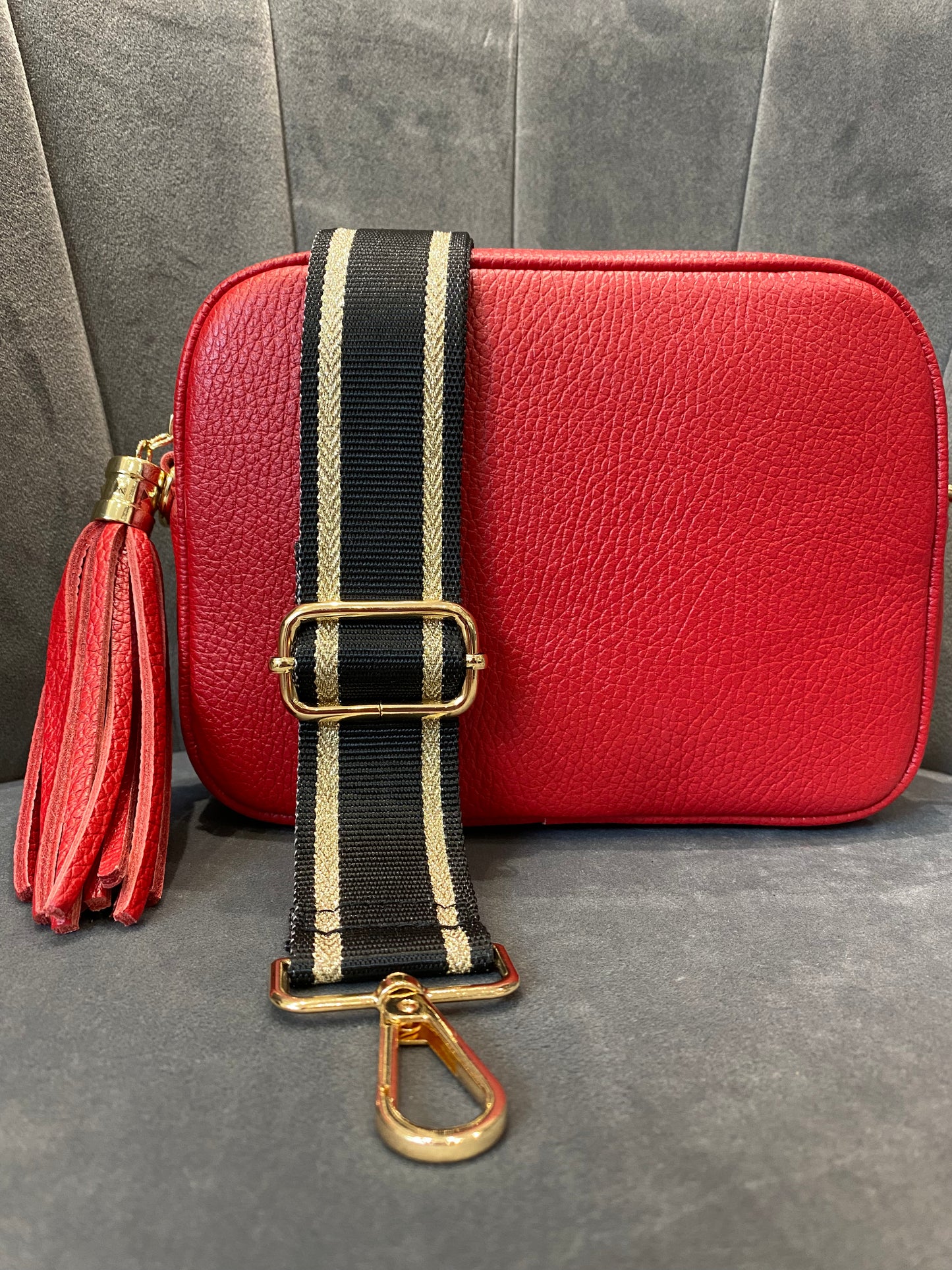 Stripe Bag Strap | Black & Gold