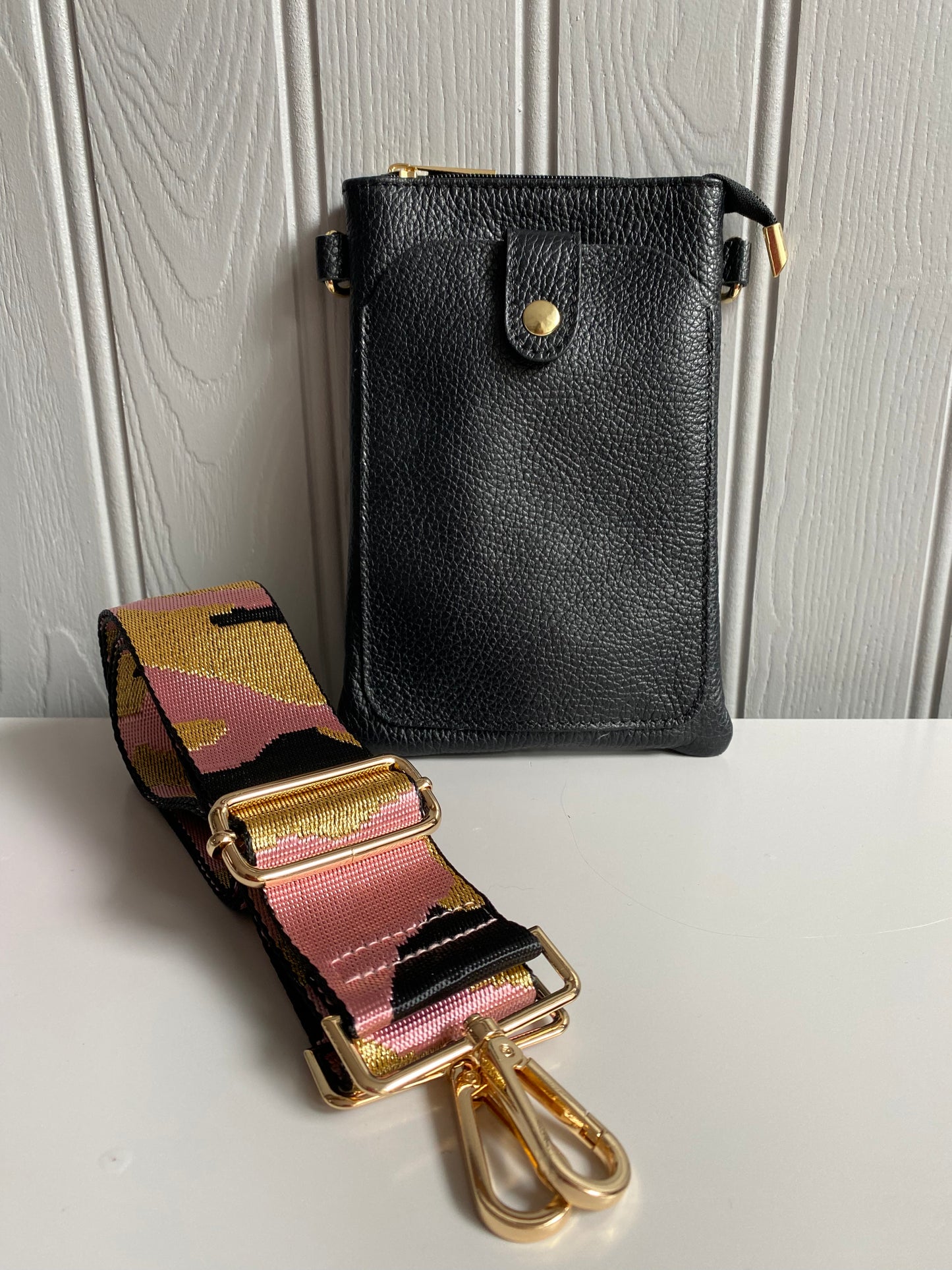 Camouflage Glitter Bag Strap | Light Pink