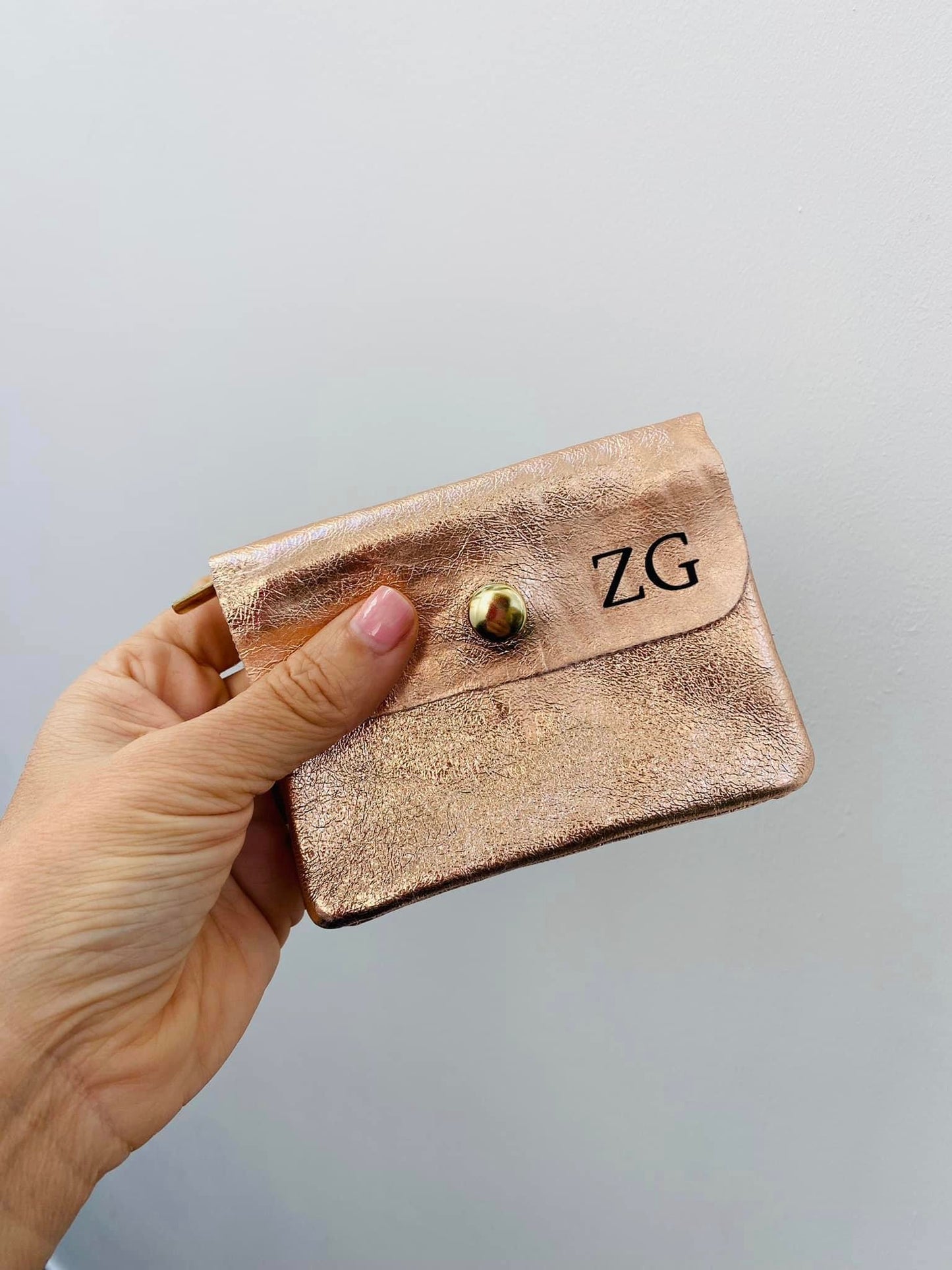 Leather Credit Card Coin Purse | Rose Gold