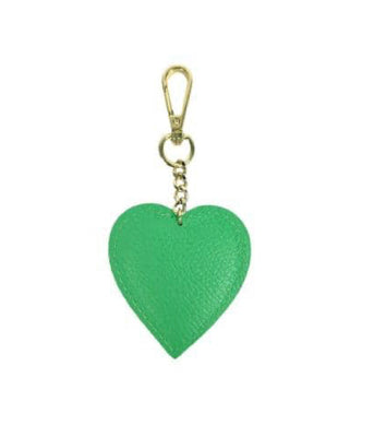 Leather Heart Keyring | Green