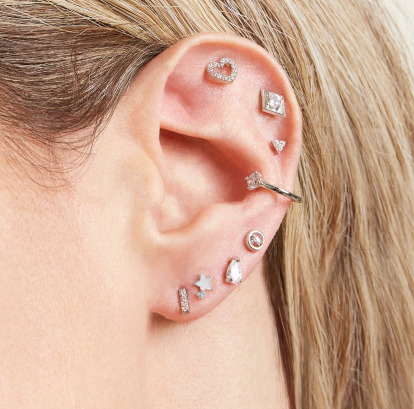 Delicate Zircon Ear Cuff, Available in Gold or Silver