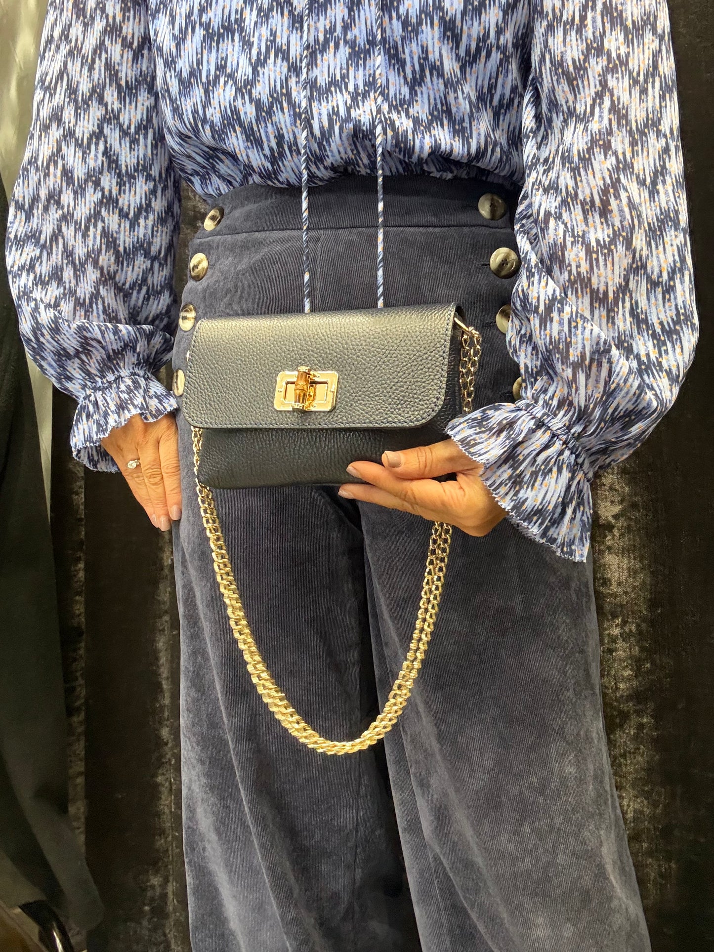 Emilia 3-in-1 Leather Bag | Denim Blue