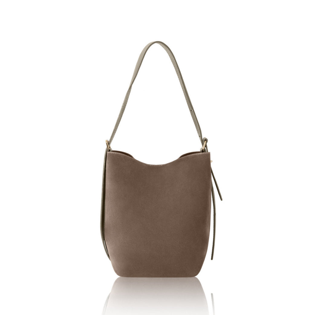 Suede Bucket Bag | Taupe