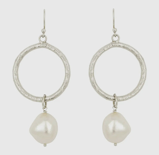 Maggie Freshwater Pearl Earrings | Silver