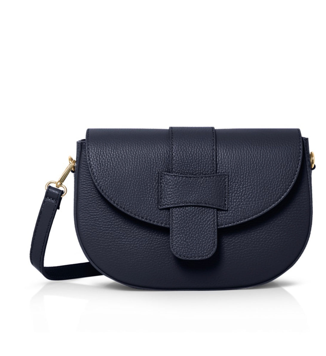 Milano Leather Crossbody Bag | Navy