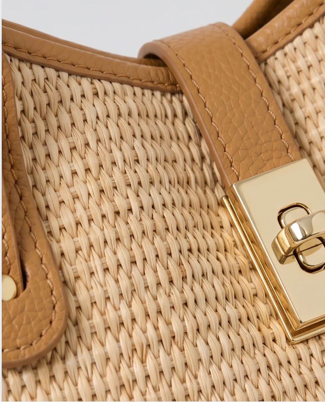 Ravello Raffia & Leather Tote | Tan