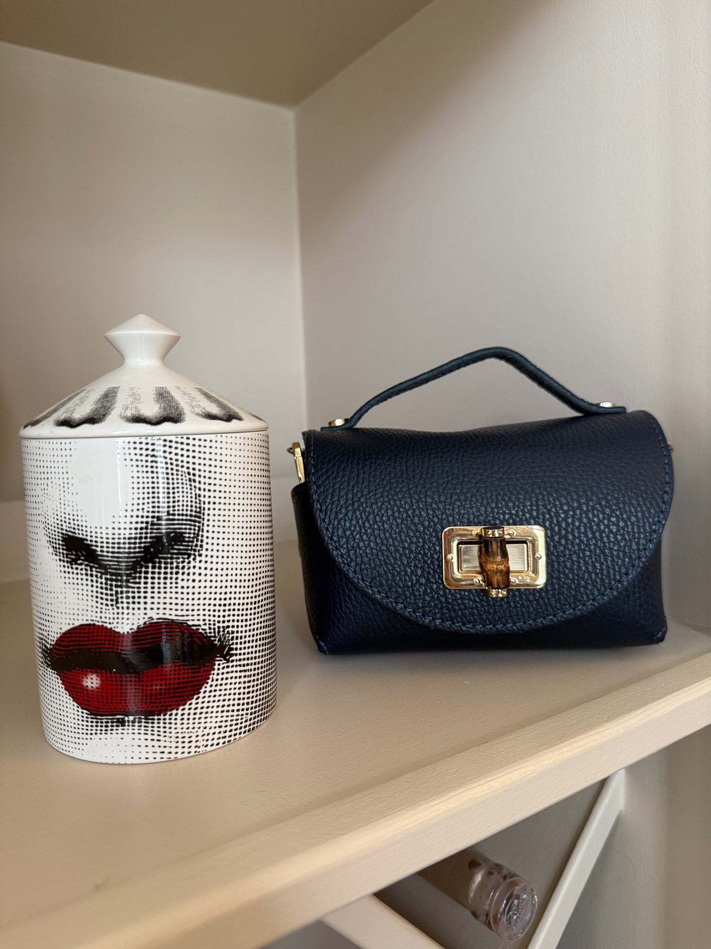 Milano Mini Leather Bag | Navy