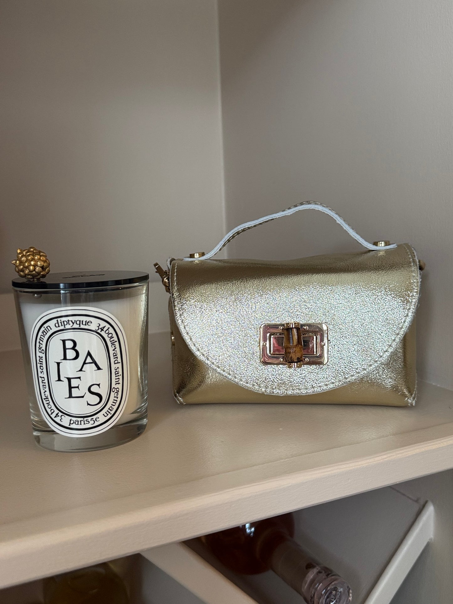 Milano Mini Leather Bag | Gold