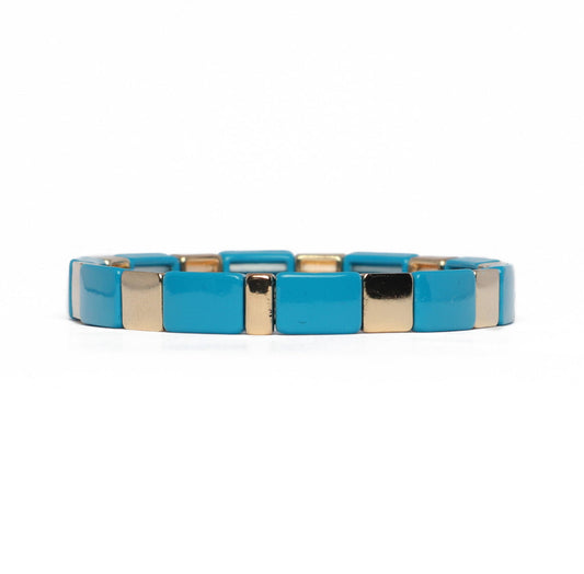 Tile Bracelet | Turquoise & Gold