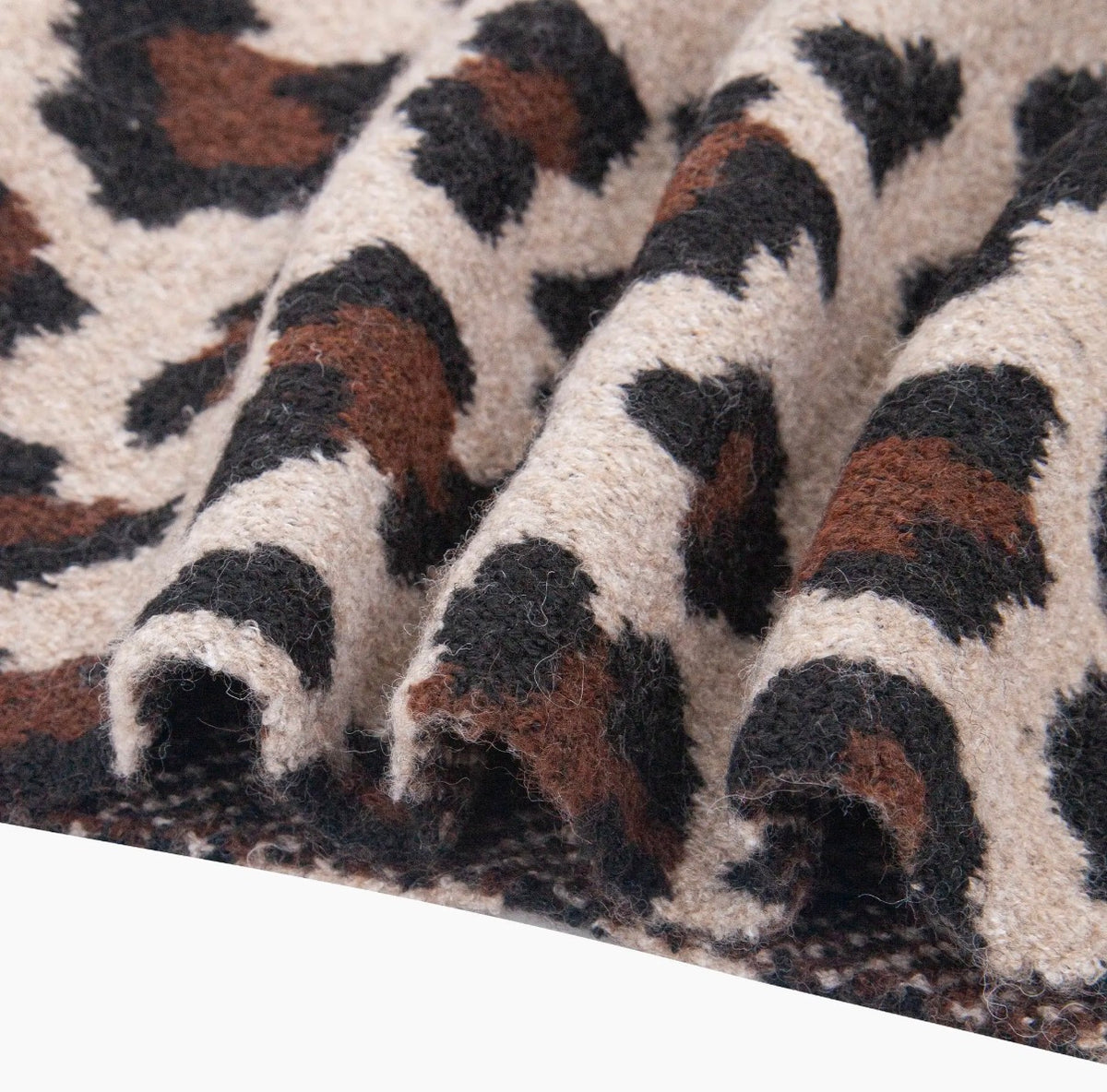 Leopard Triangle Scarf | Beige