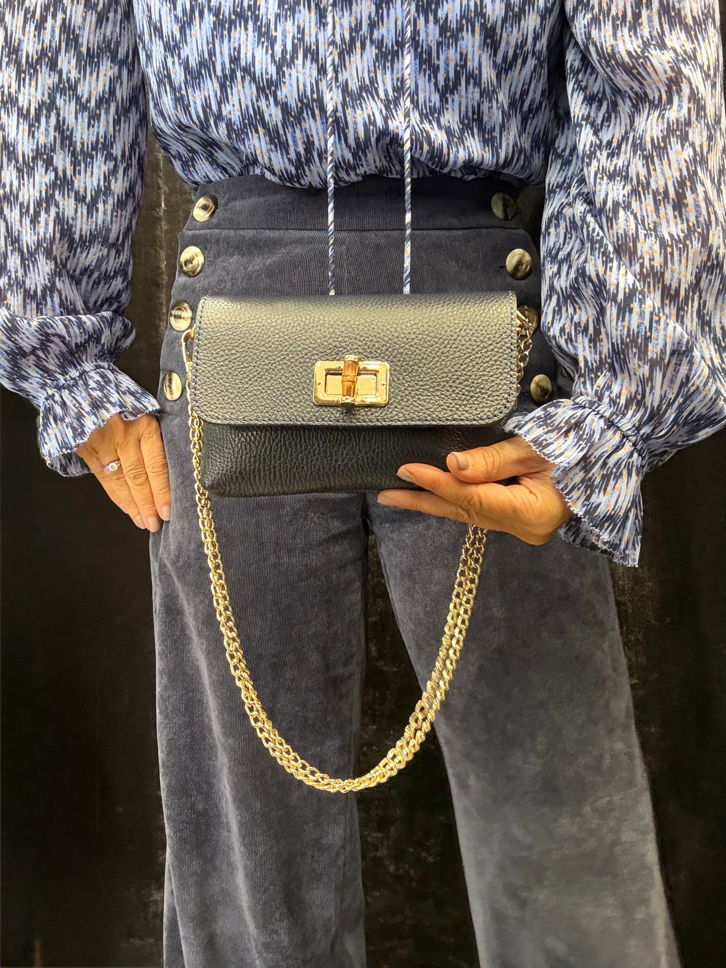Emilia 3-in-1 Leather Bag | Denim Blue