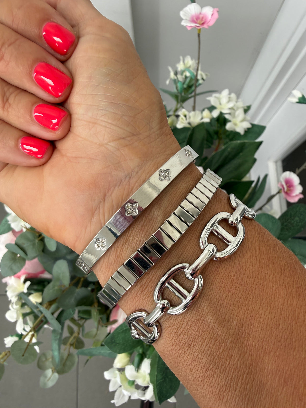 Chain link Bangle Bracelet | Silver