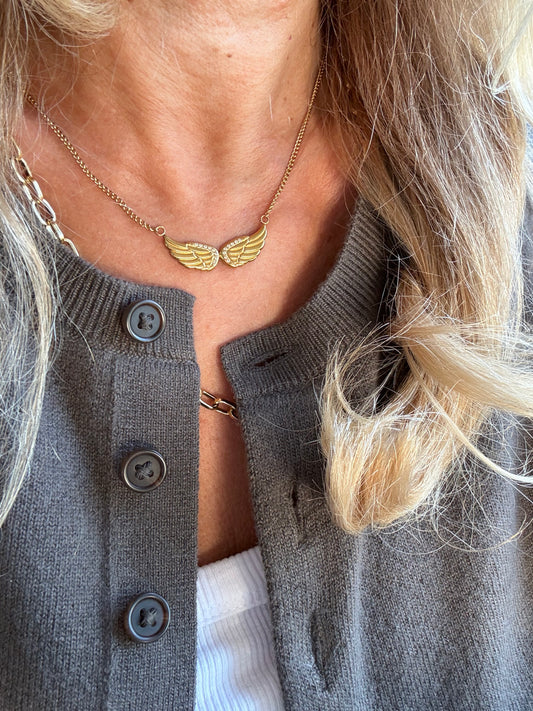 The Guardian Zircon Wing Necklace