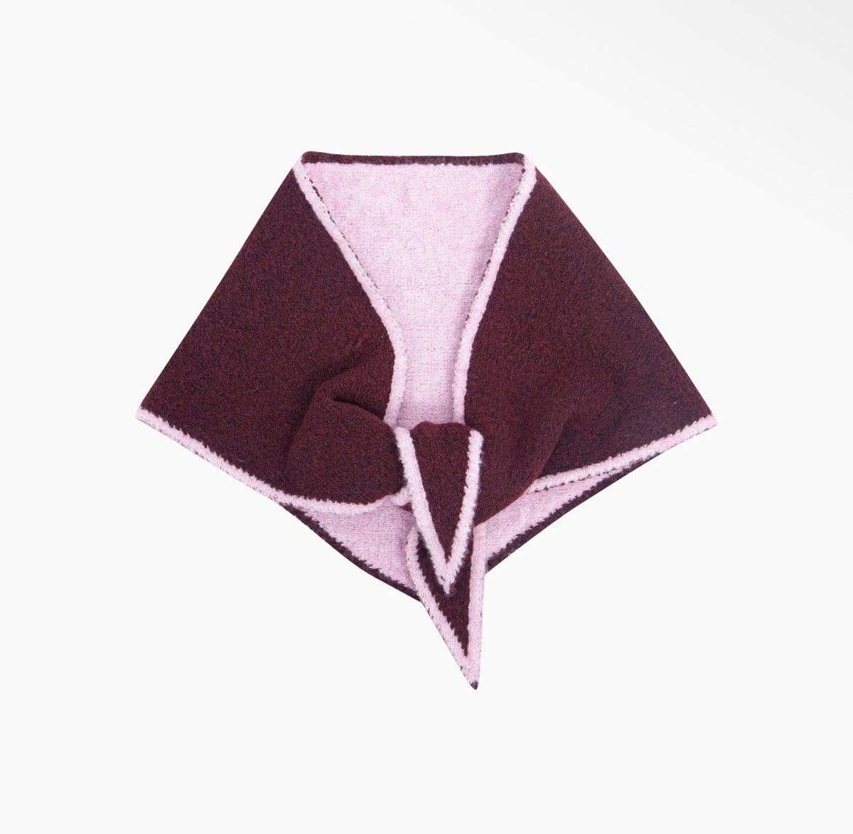 Contrast Trim Triangle Scarf | Berry + Pink