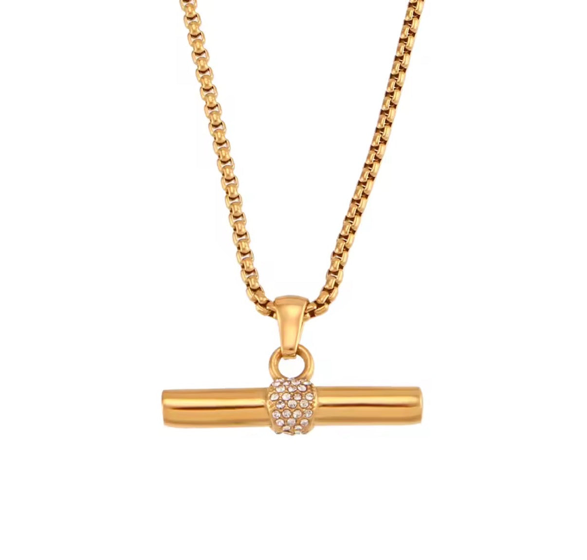 Crystal T-Bar Necklace