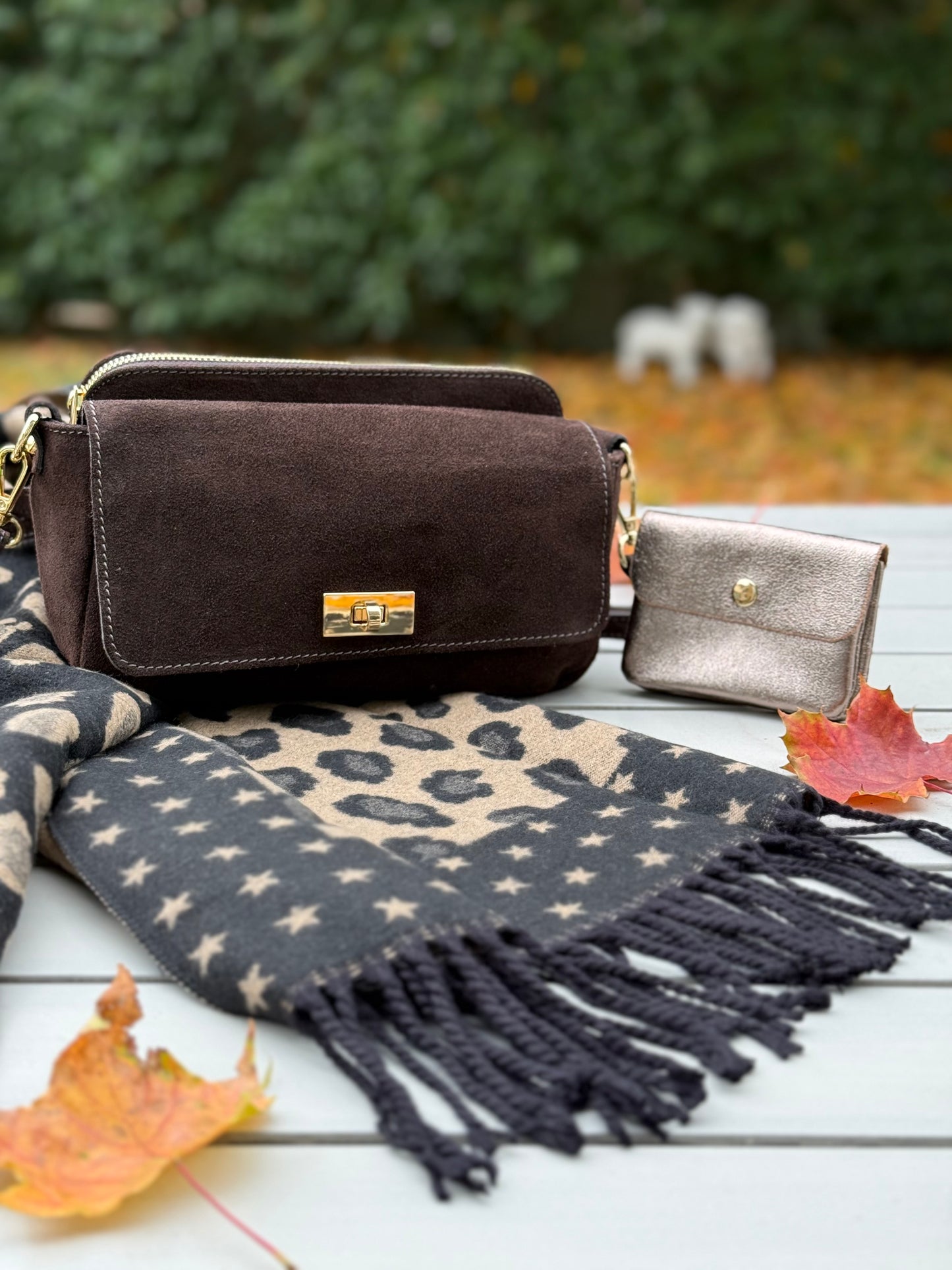 Rosa Suede Bag | Chocolate Brown