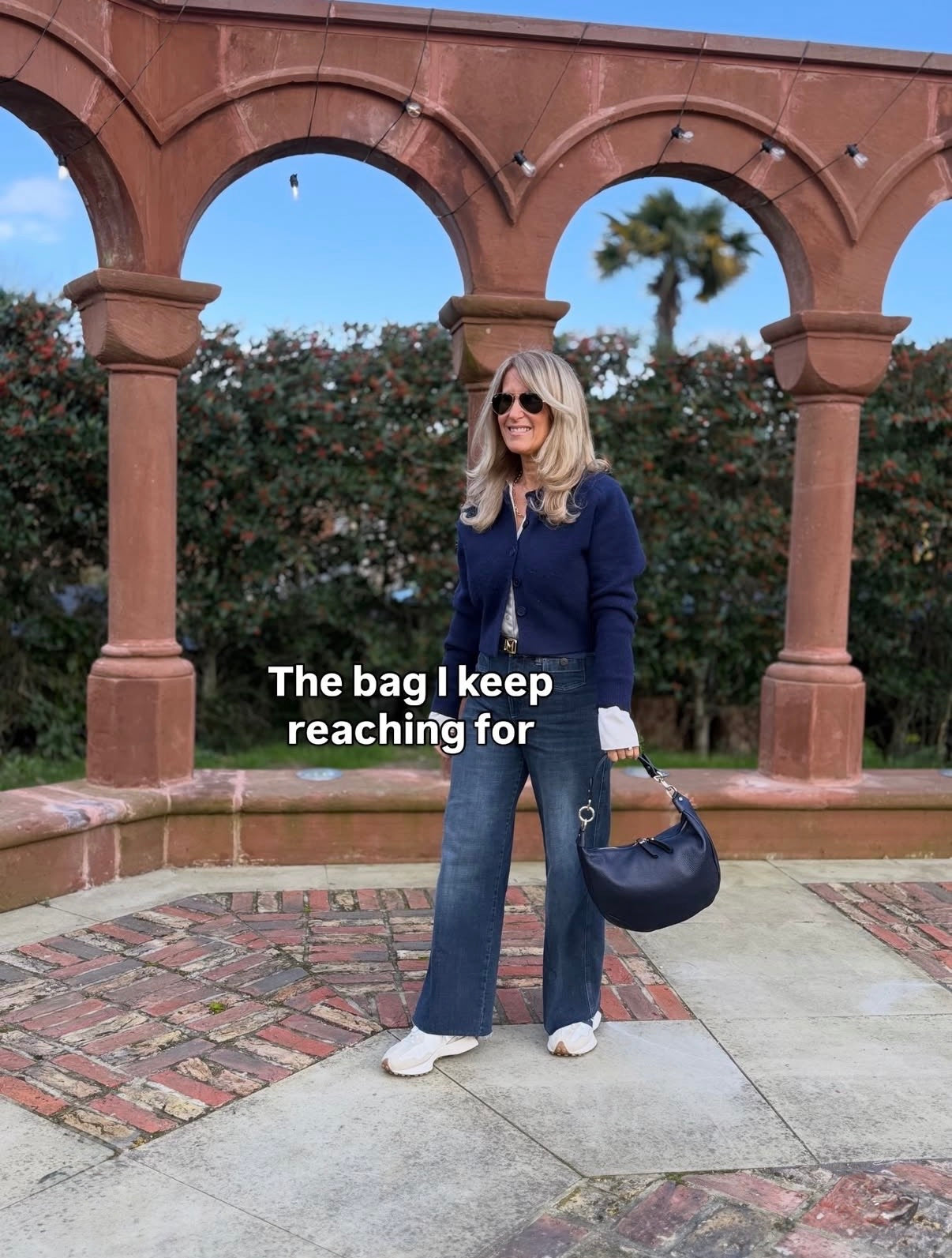 Valencia Crescent Hobo Bag | Navy