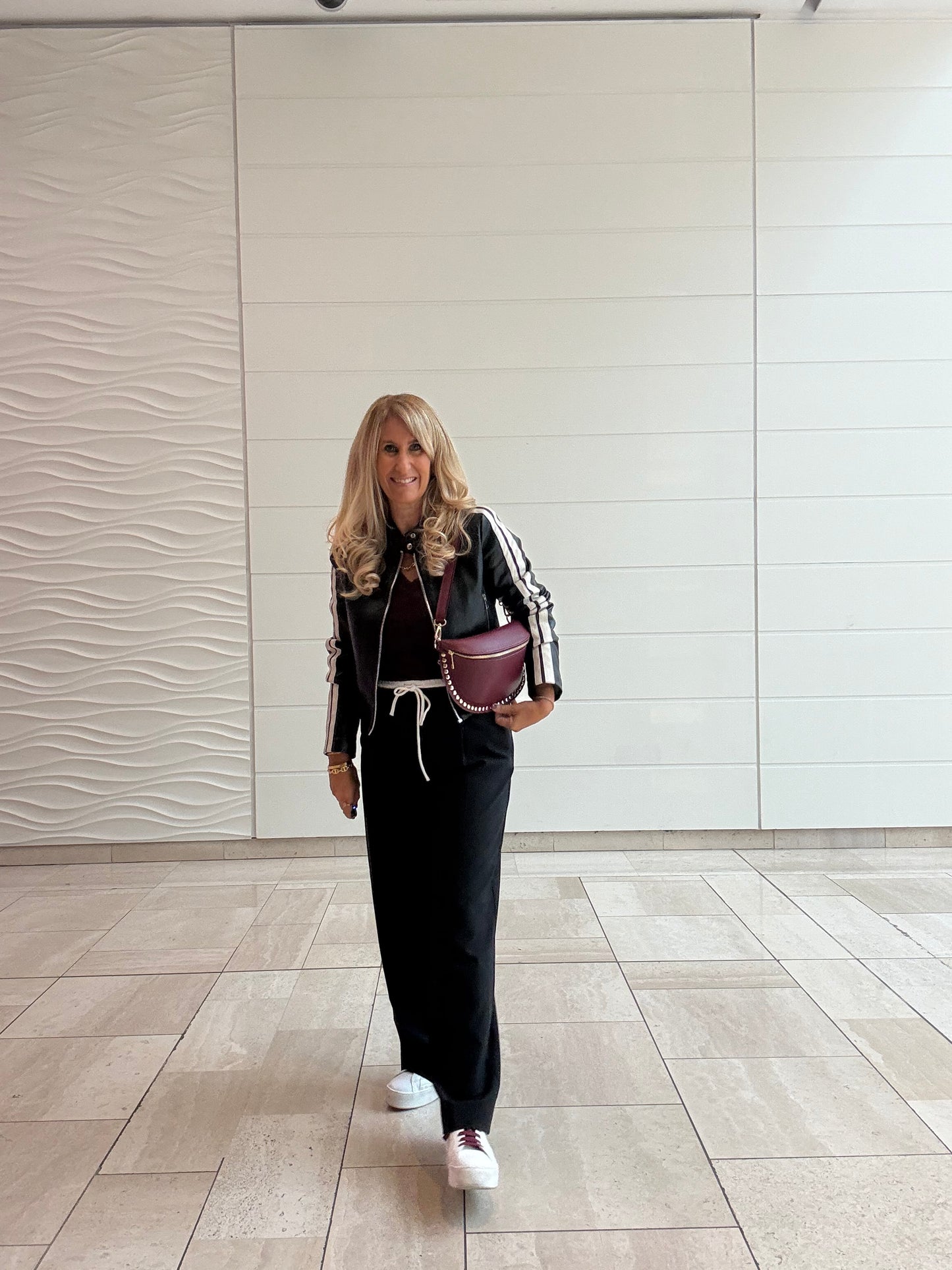 Harley Studded Leather Sling Bag | Burgundy