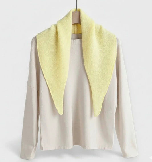 Triangle Wool Blend Neck Scarf | Pastel Yellow