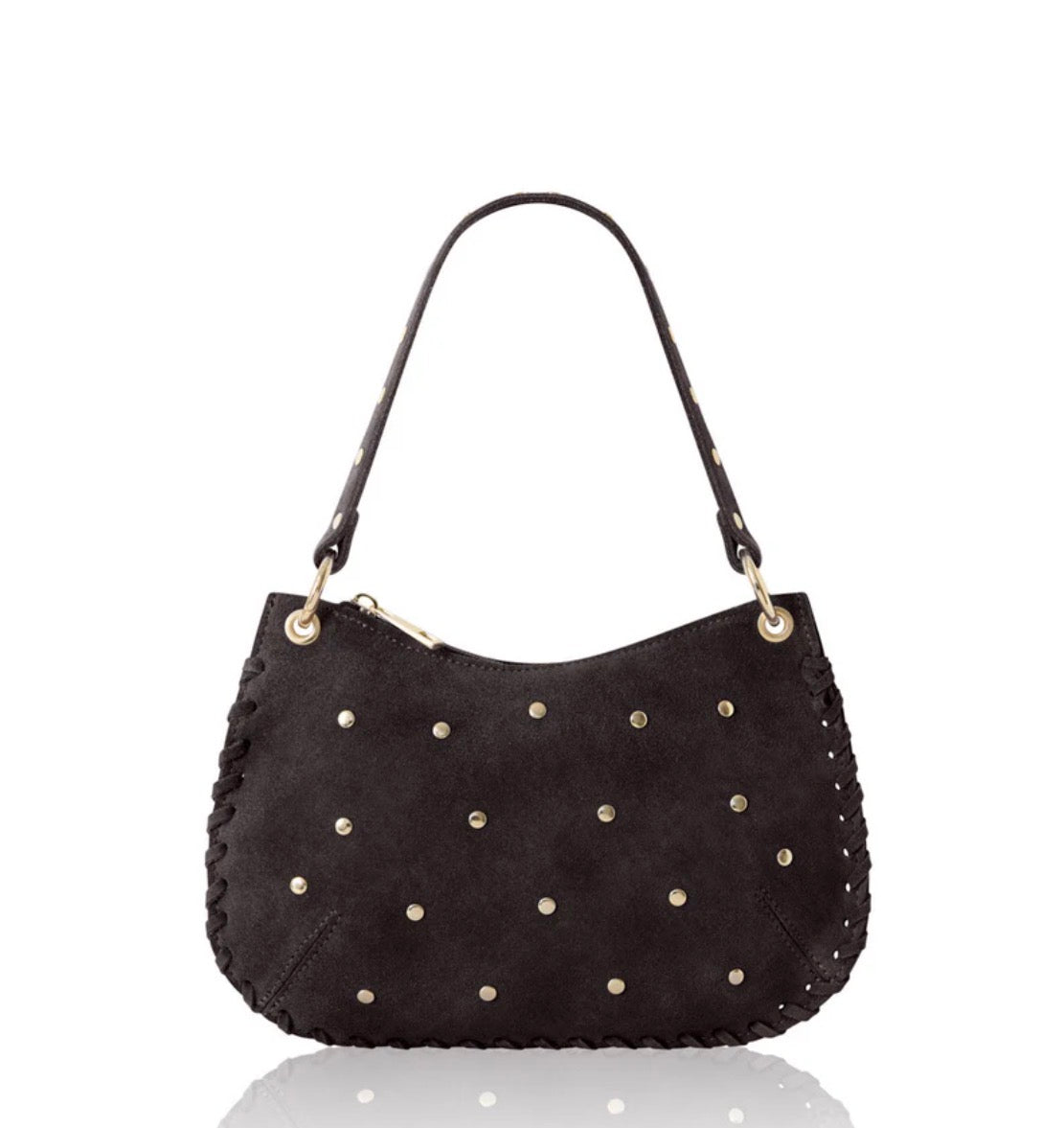 Studded Suede Bag | Chocolate Brown