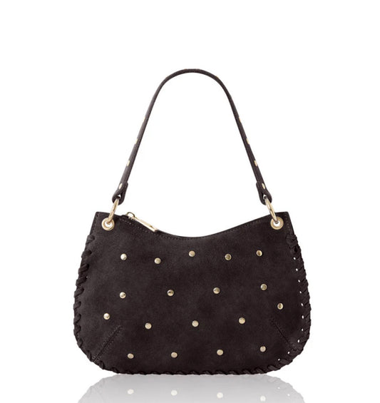 Studded Suede Bag | Chocolate Brown