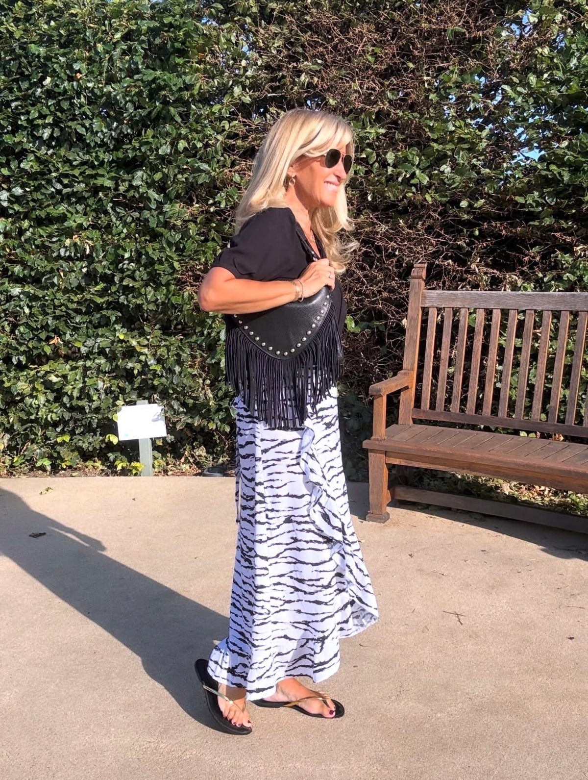 The Valentina Studded Fringe Bag | Black