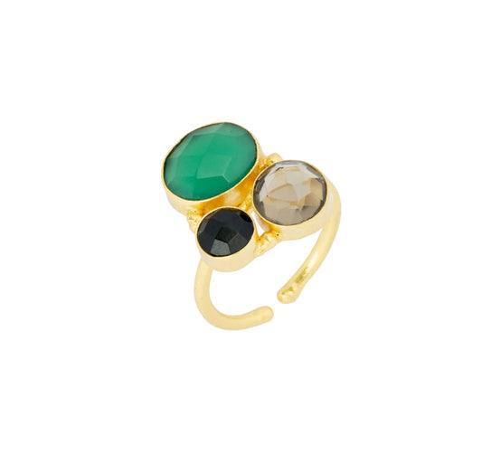 Roxy Gemstone Ring | Green & Black