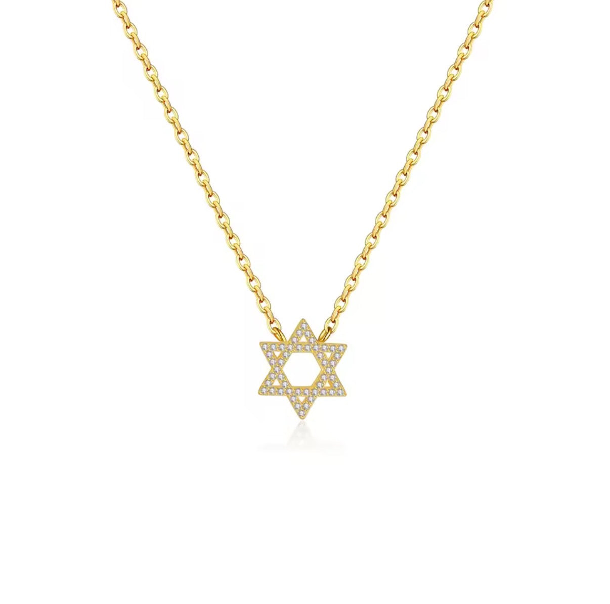 Pave Star of David Necklace | Gold or Silver