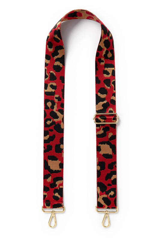 Leopard Print Bag Strap | Red