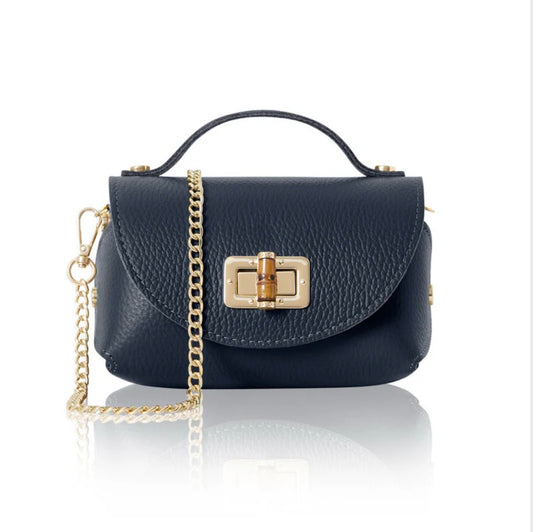 Milano Mini Leather Bag | Navy