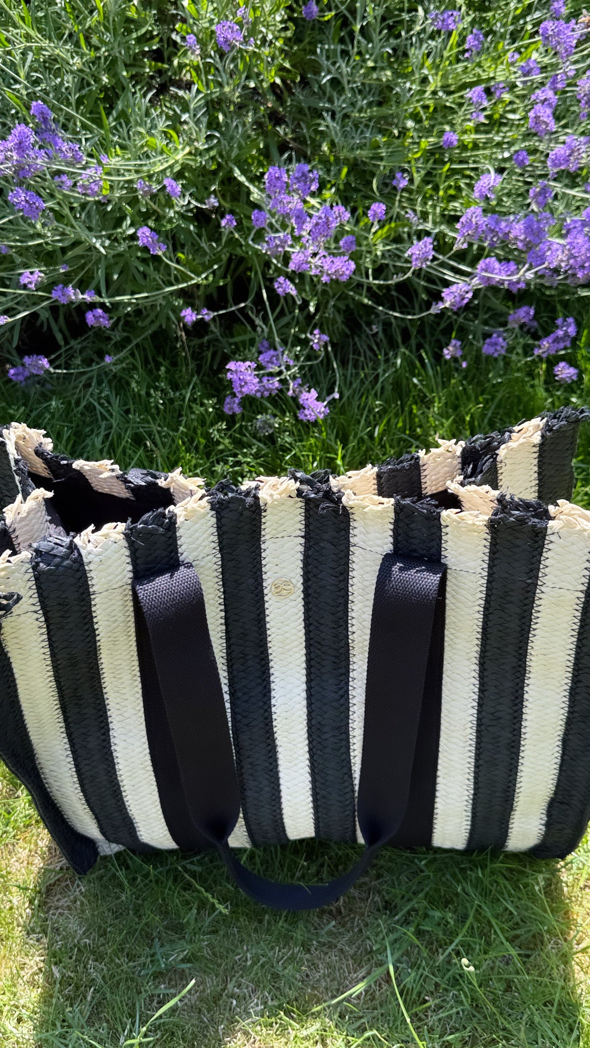 Nero Striped Woven Tote