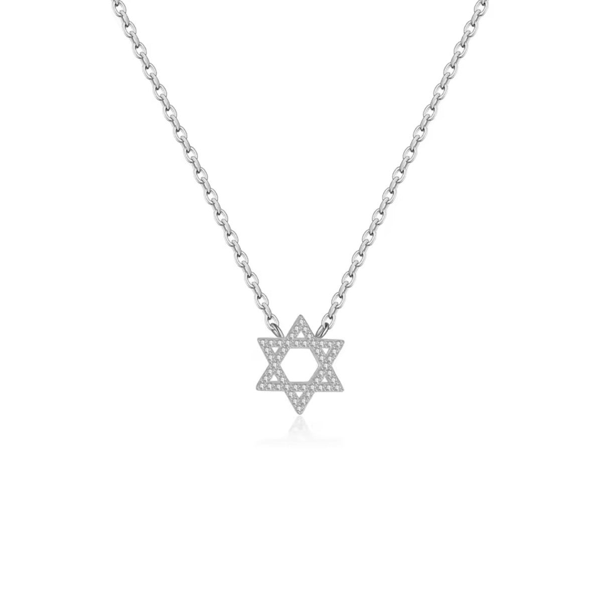 Pave Star of David Necklace | Gold or Silver