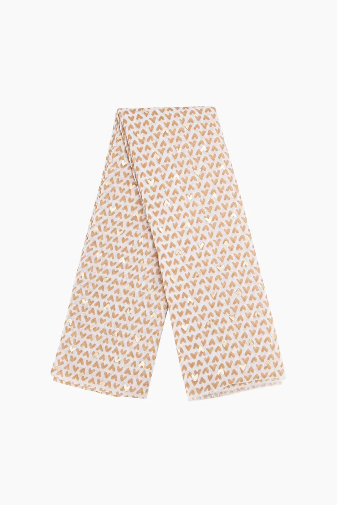 Sasha Heart Print Scarf | Cream