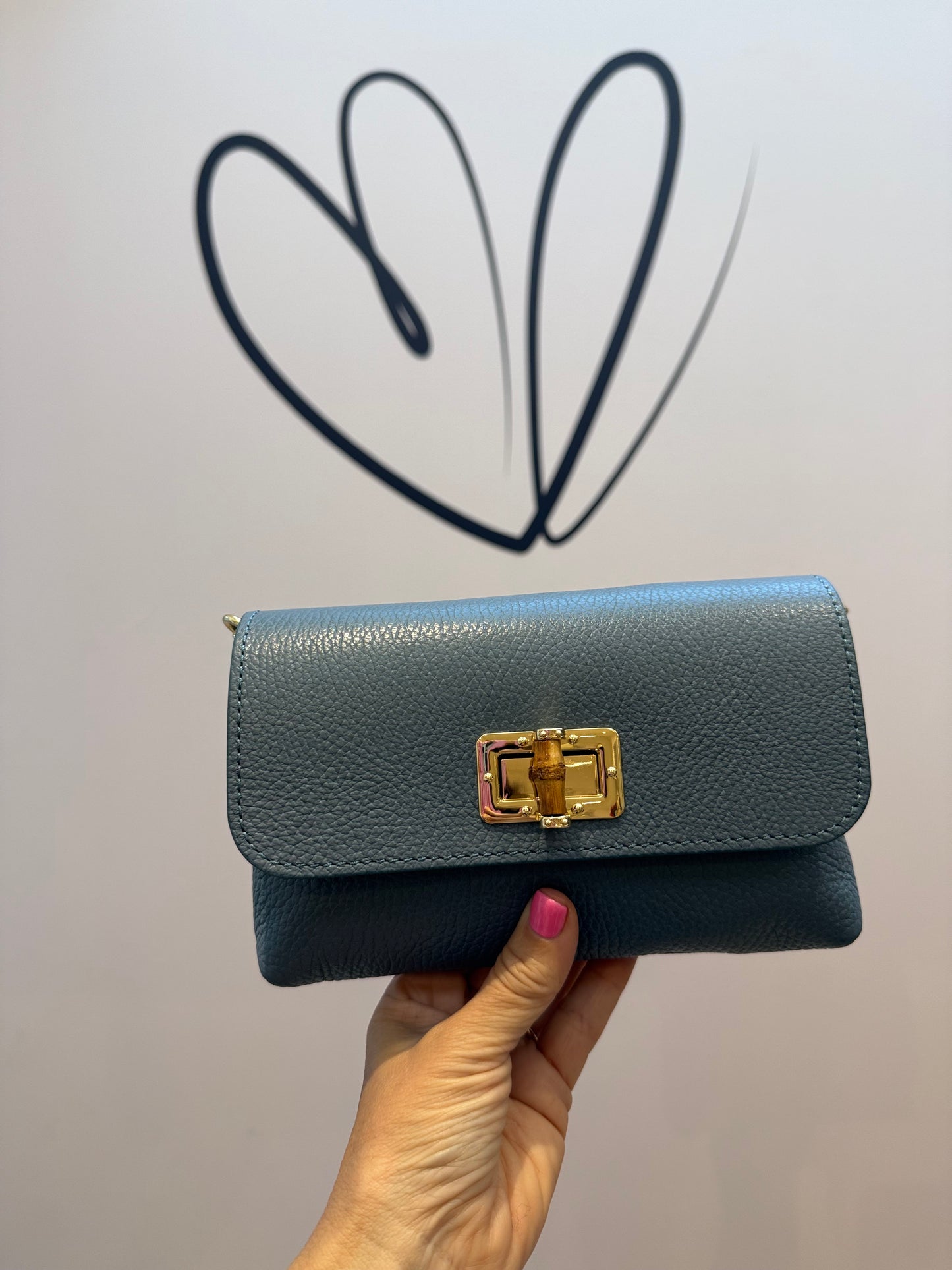 Emilia 3-in-1 Leather Bag | Denim Blue