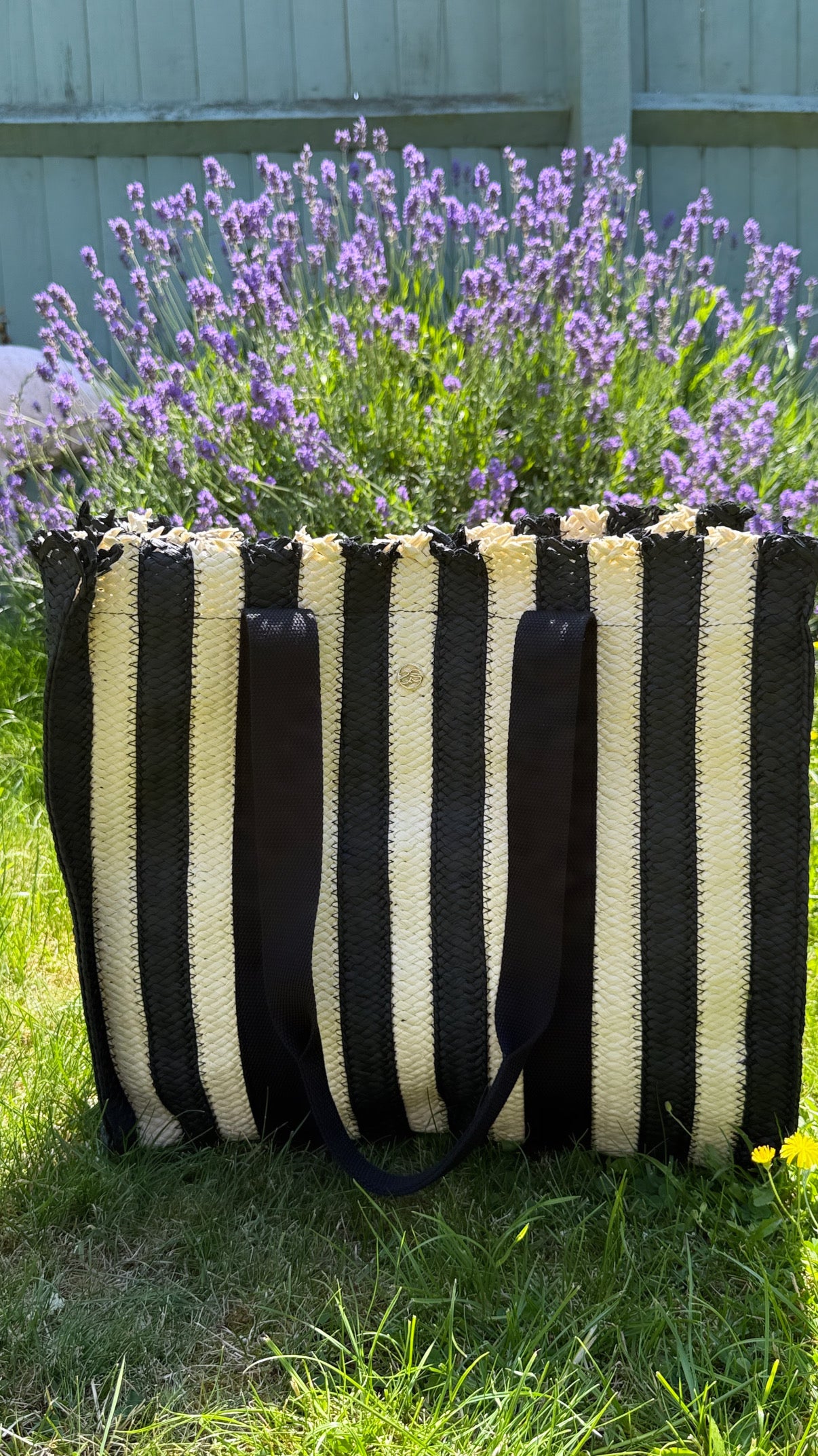 Nero Striped Woven Tote