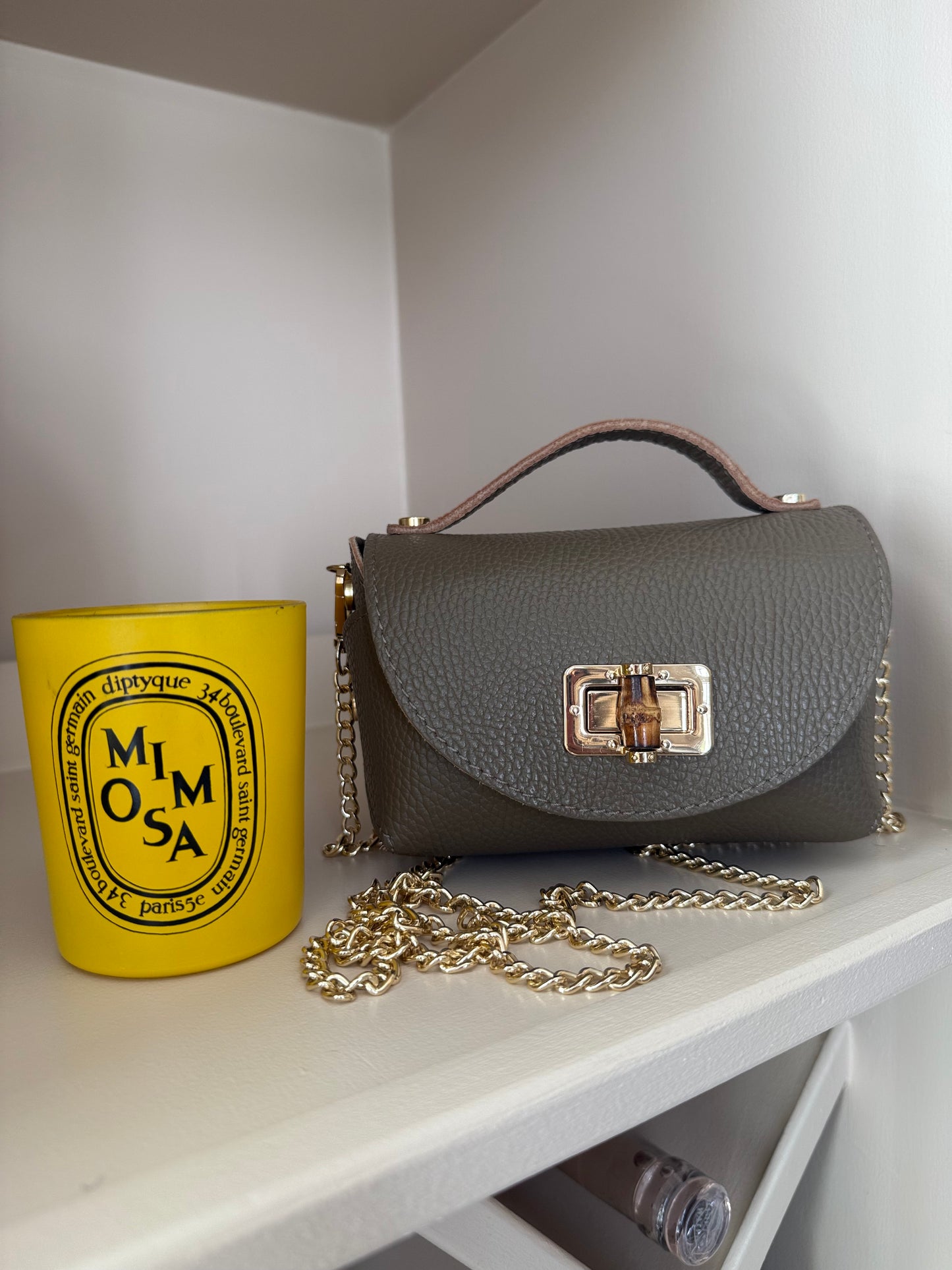 Milano Mini Leather Bag | Taupe