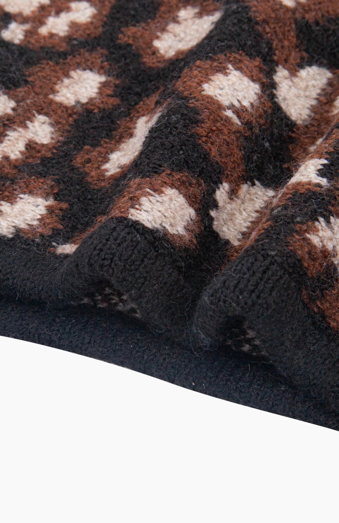 Knitted Leopard Hooded Snood / Balaclava | Black