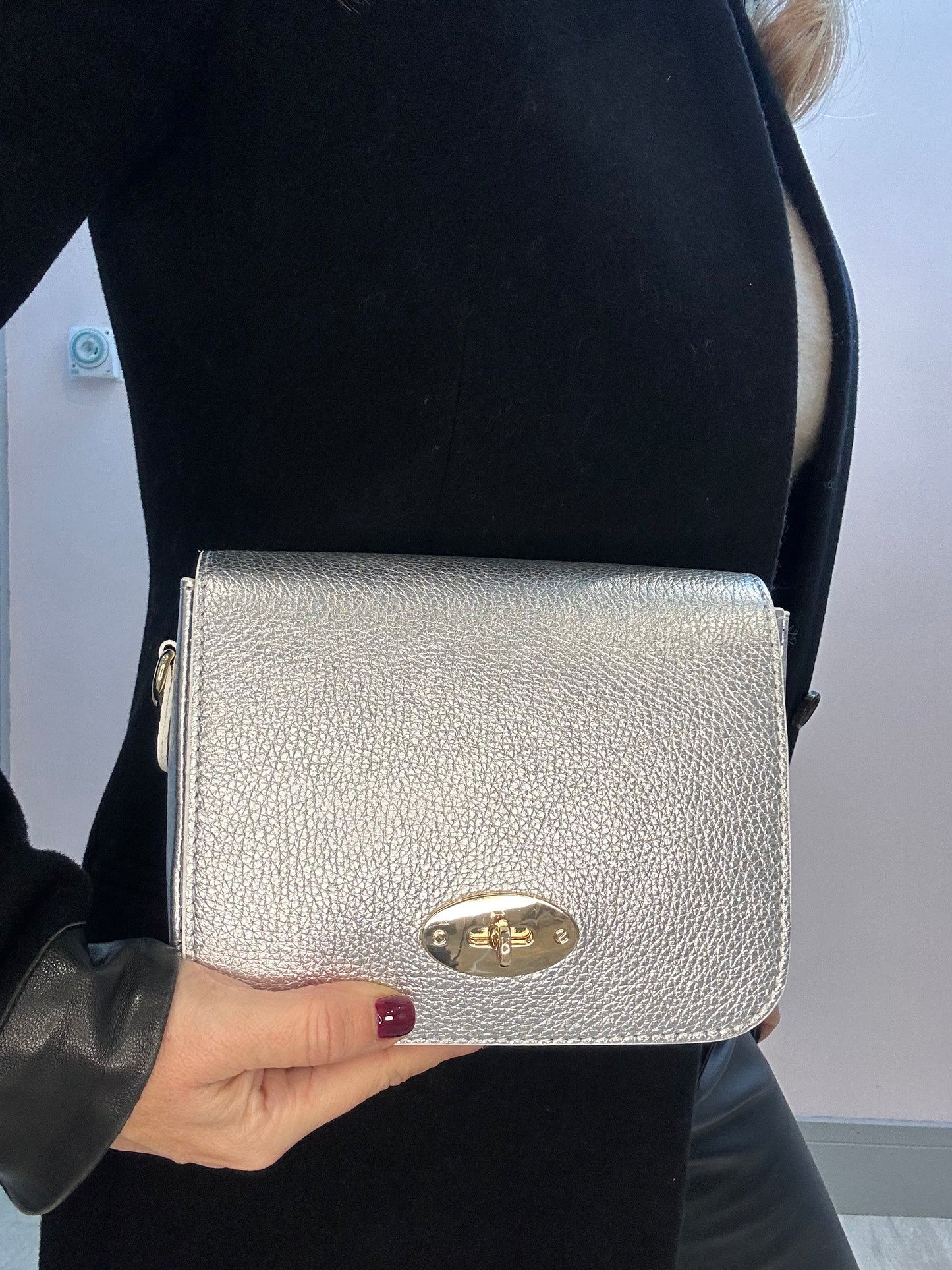 Palermo Leather Bag | Silver