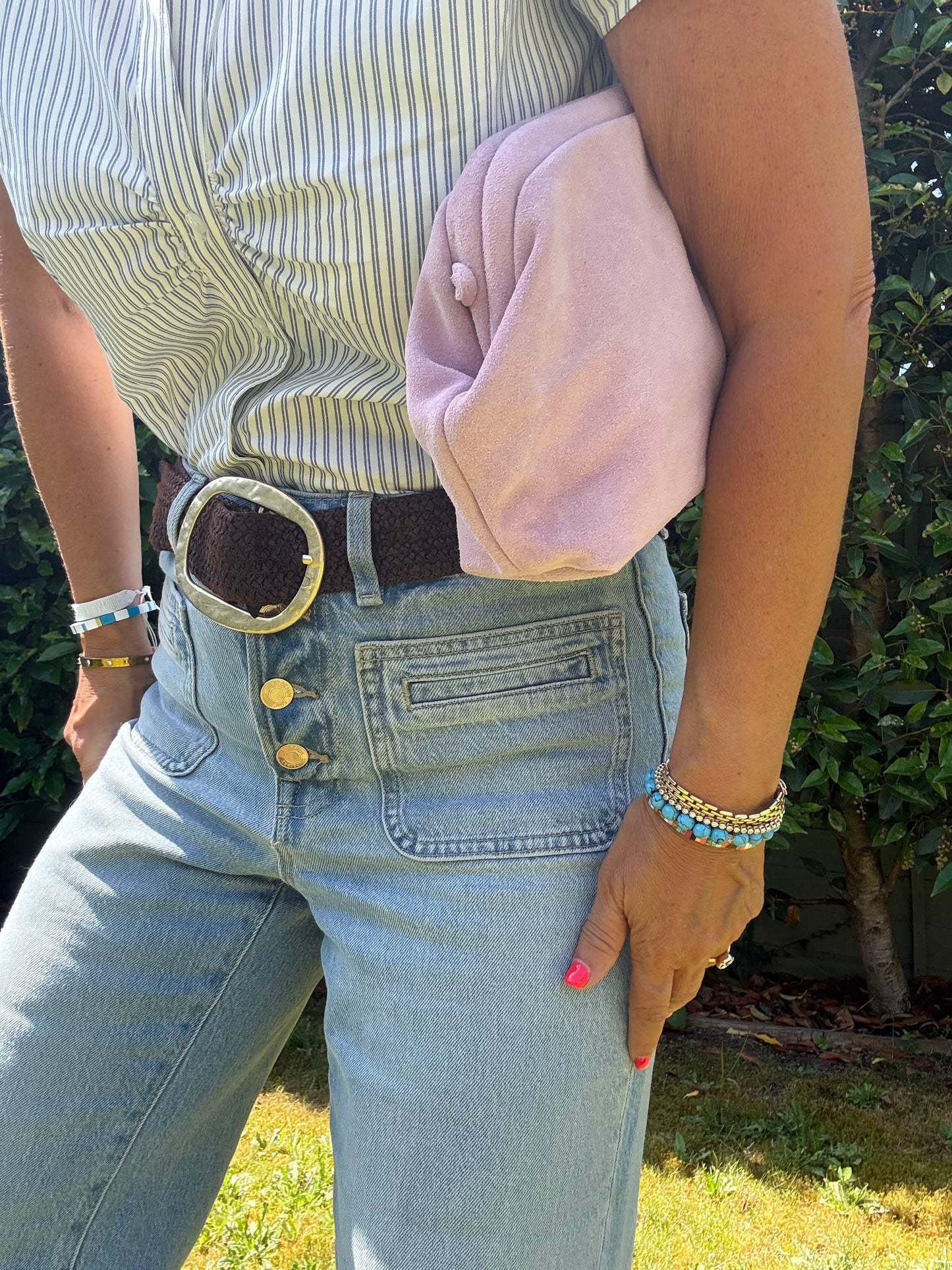 The Suede Shell Chain Bag | Pink