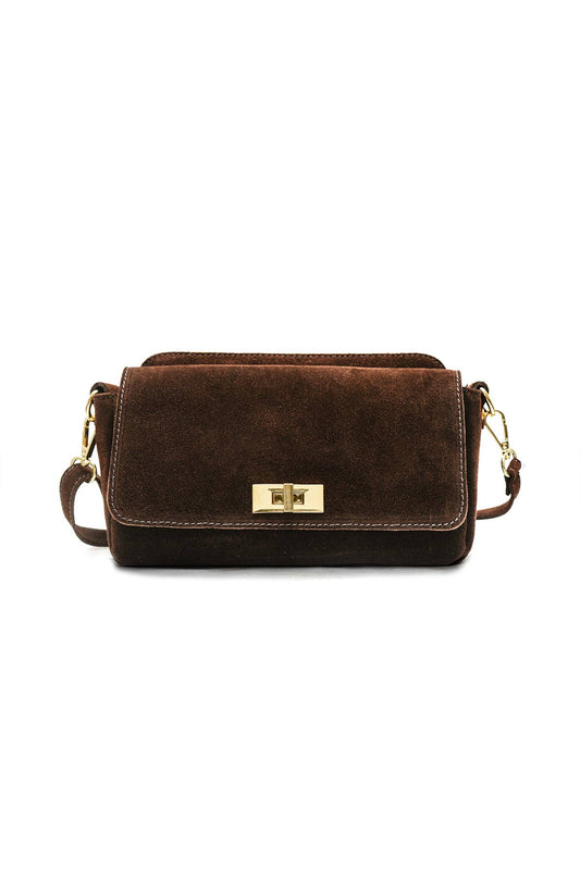 Rosa Suede Bag | Chocolate Brown