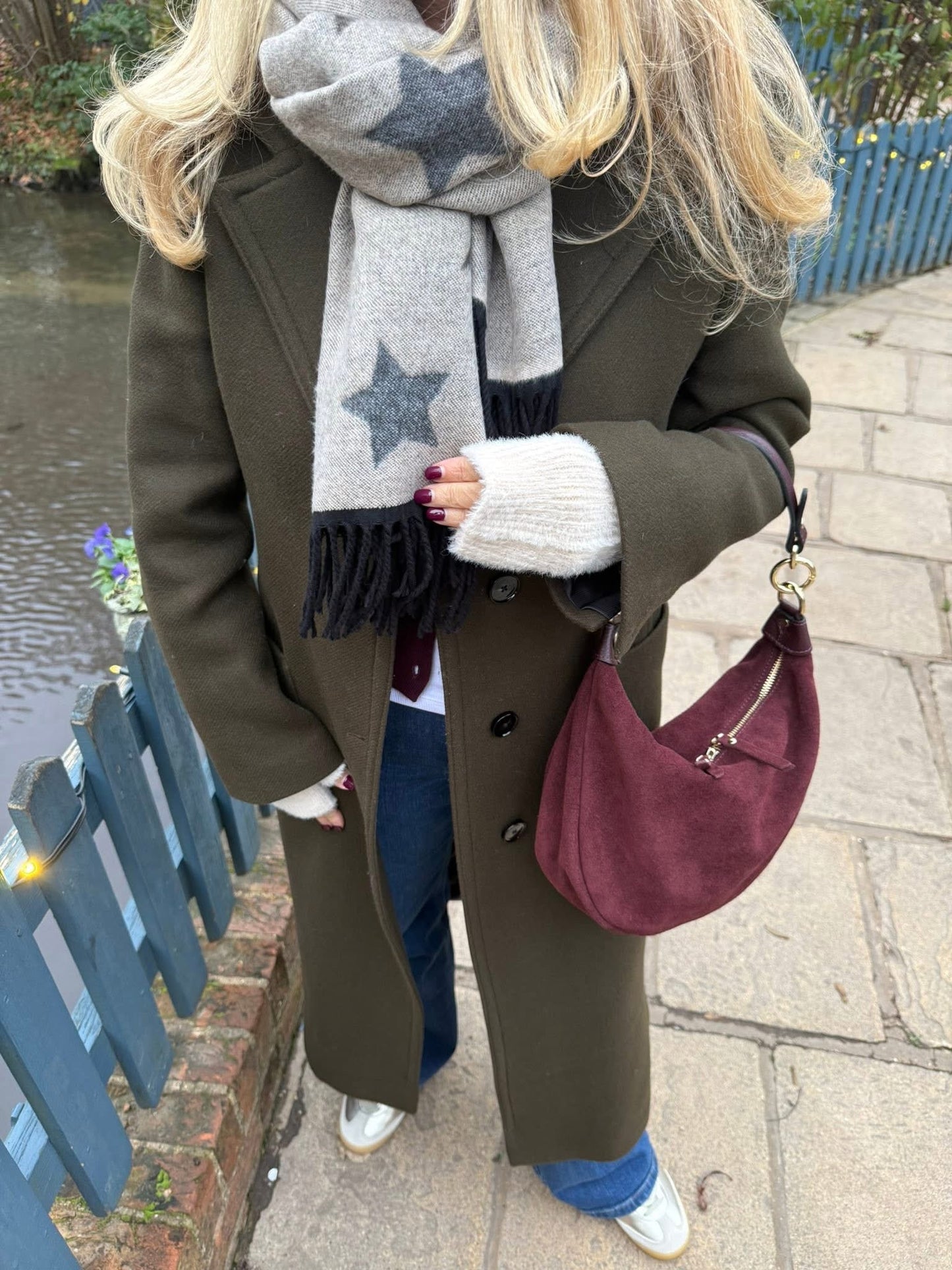 Sienna Suede Crescent Hobo Bag | Black