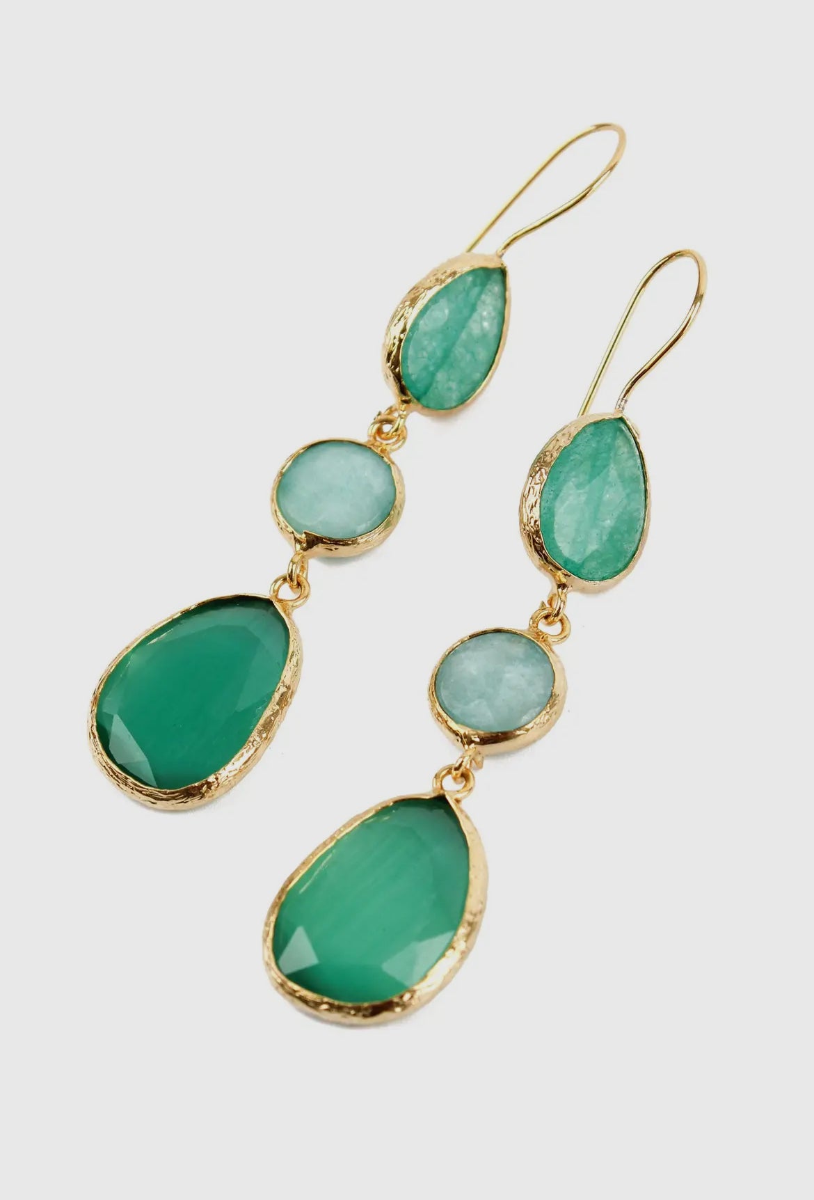 Eliza Triple Drop Earrings | Blue